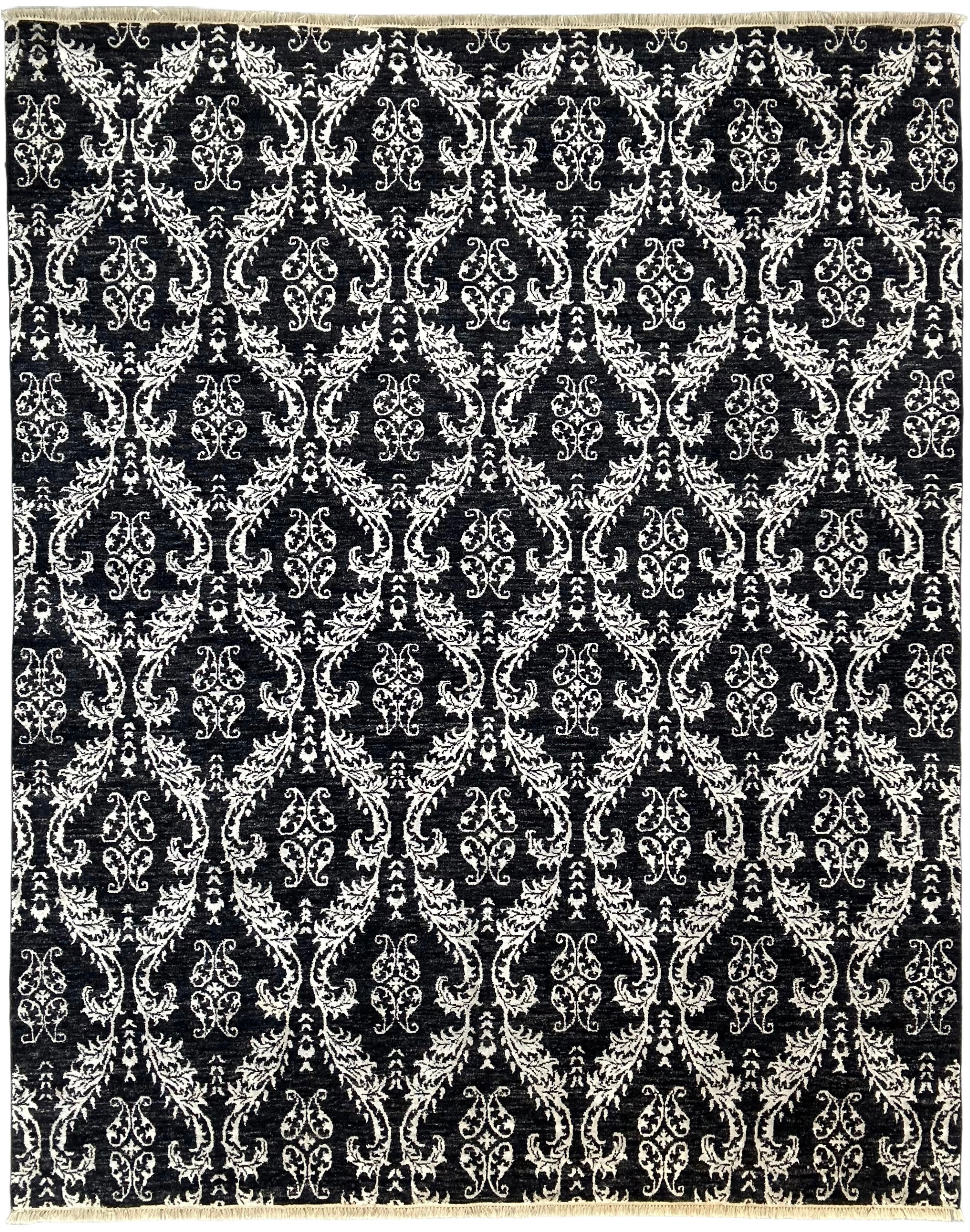 3875 – Modern Hand-Knotted Wool & Silk Rug