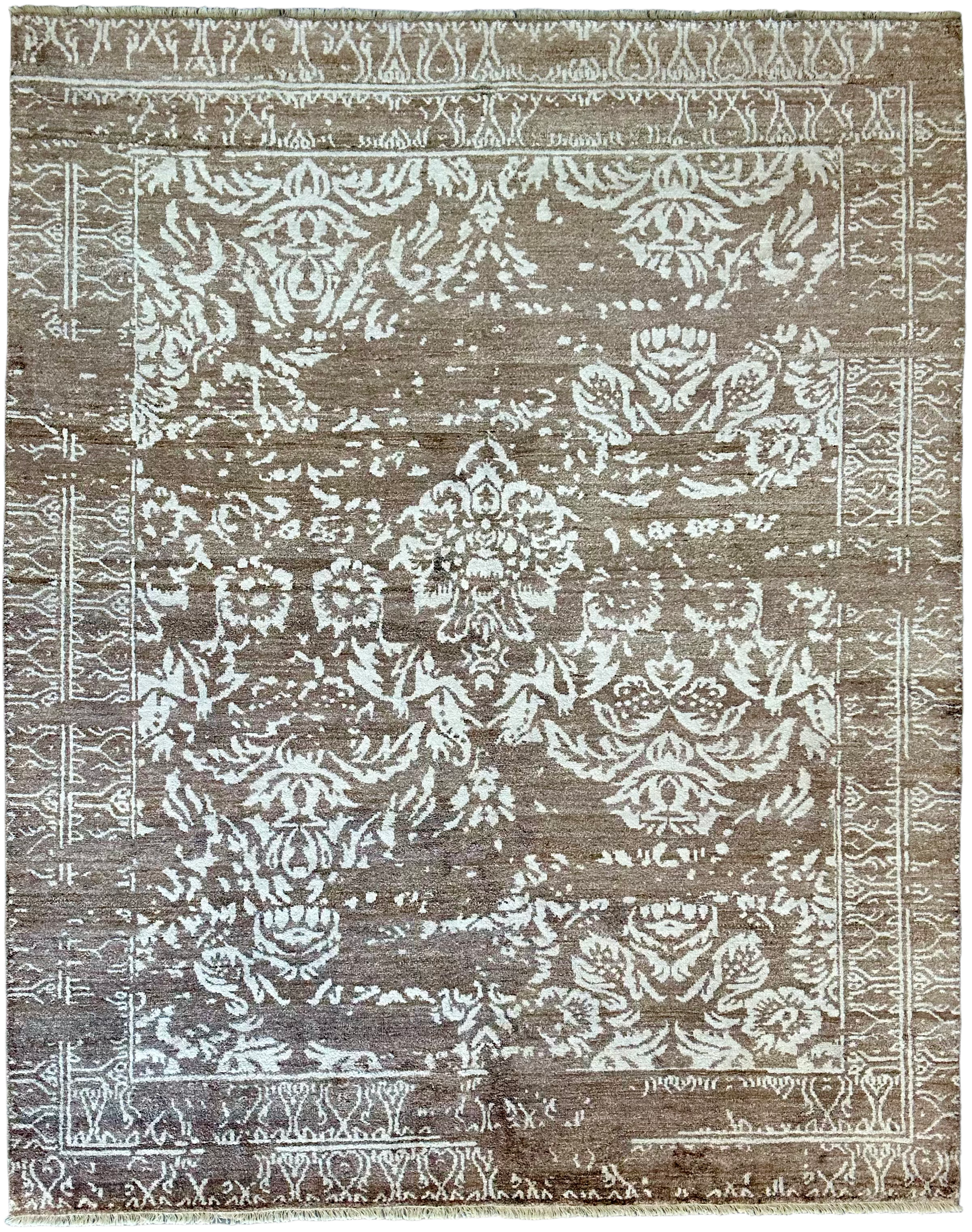 7744 – Broken Design Hand-Knotted Bamboo Silk Rug