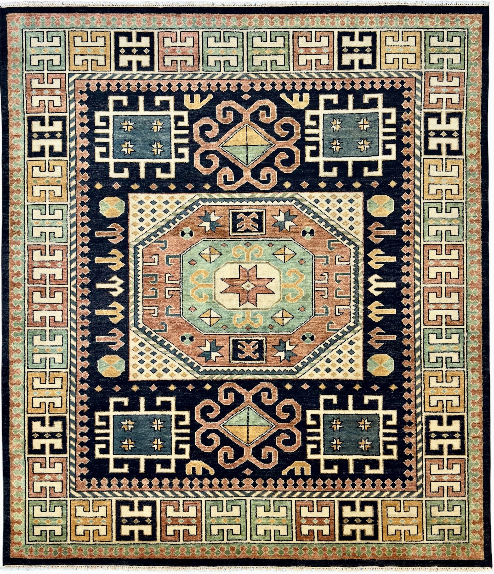 4258 – Hard-Twist Hand-Knotted Wool Rug