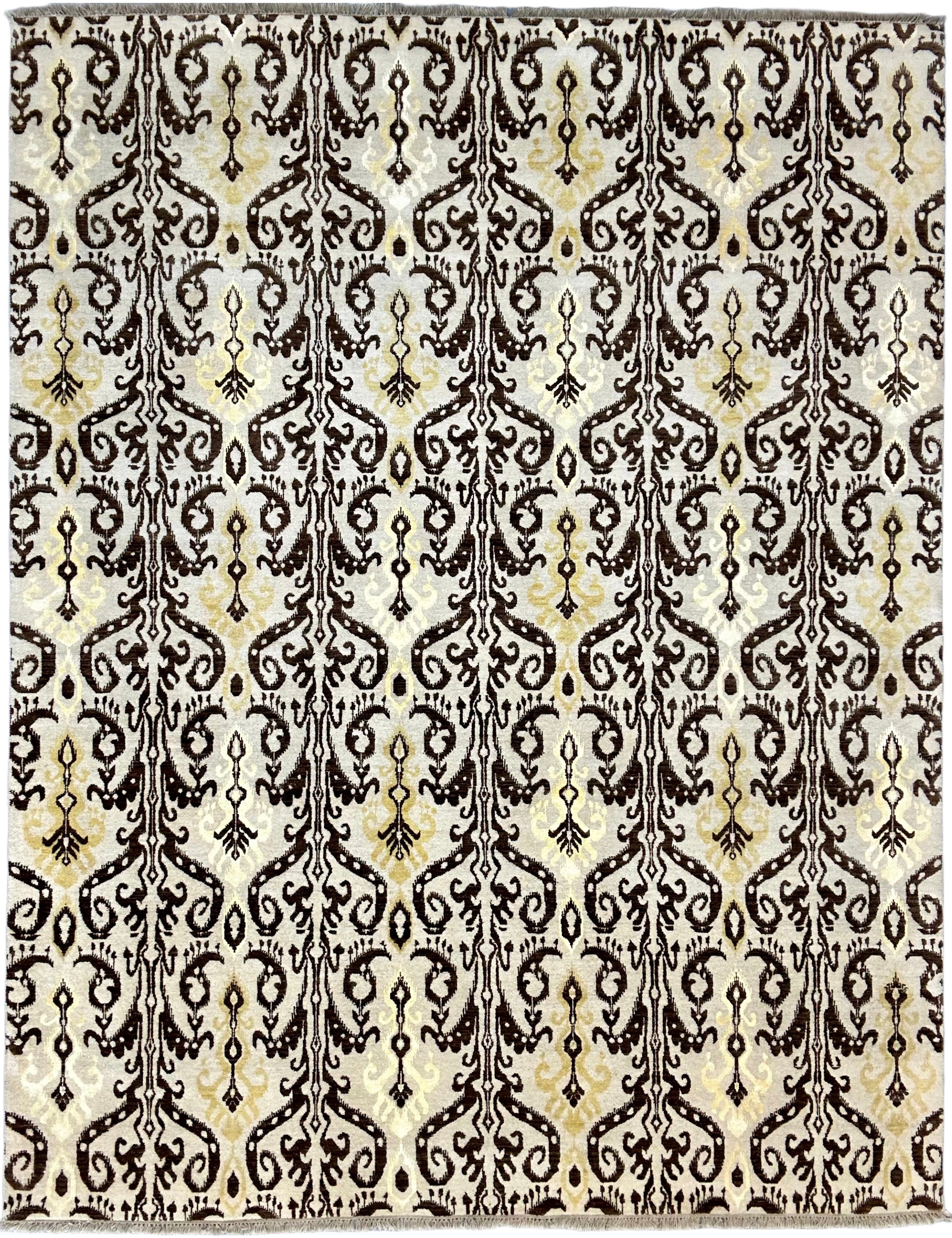 3075 – Designer Hard-Twist Wool & Silk Hand-Knotted Rug
