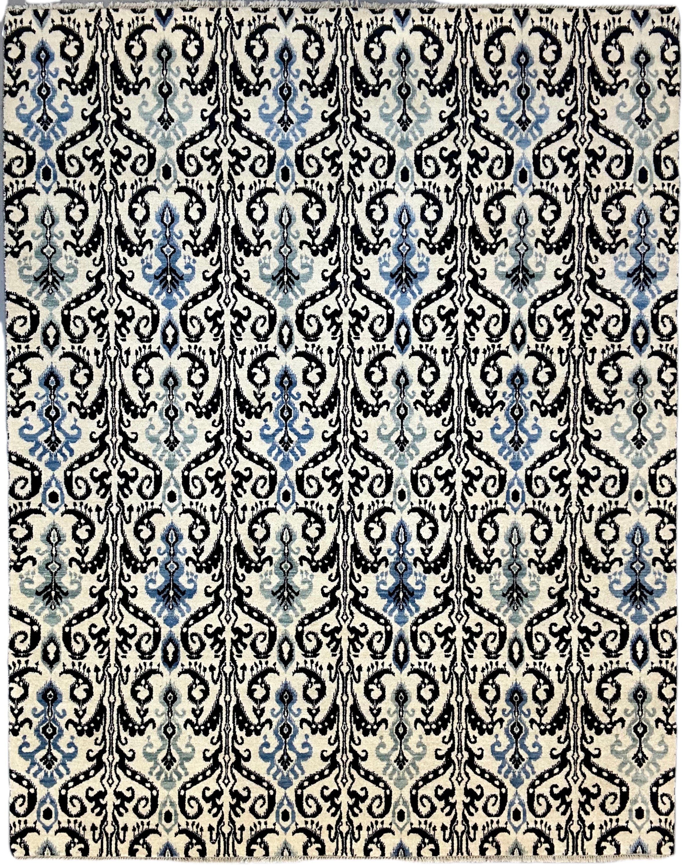 3076 – Designer Hard-Twist Wool & Silk Hand-Knotted Rug