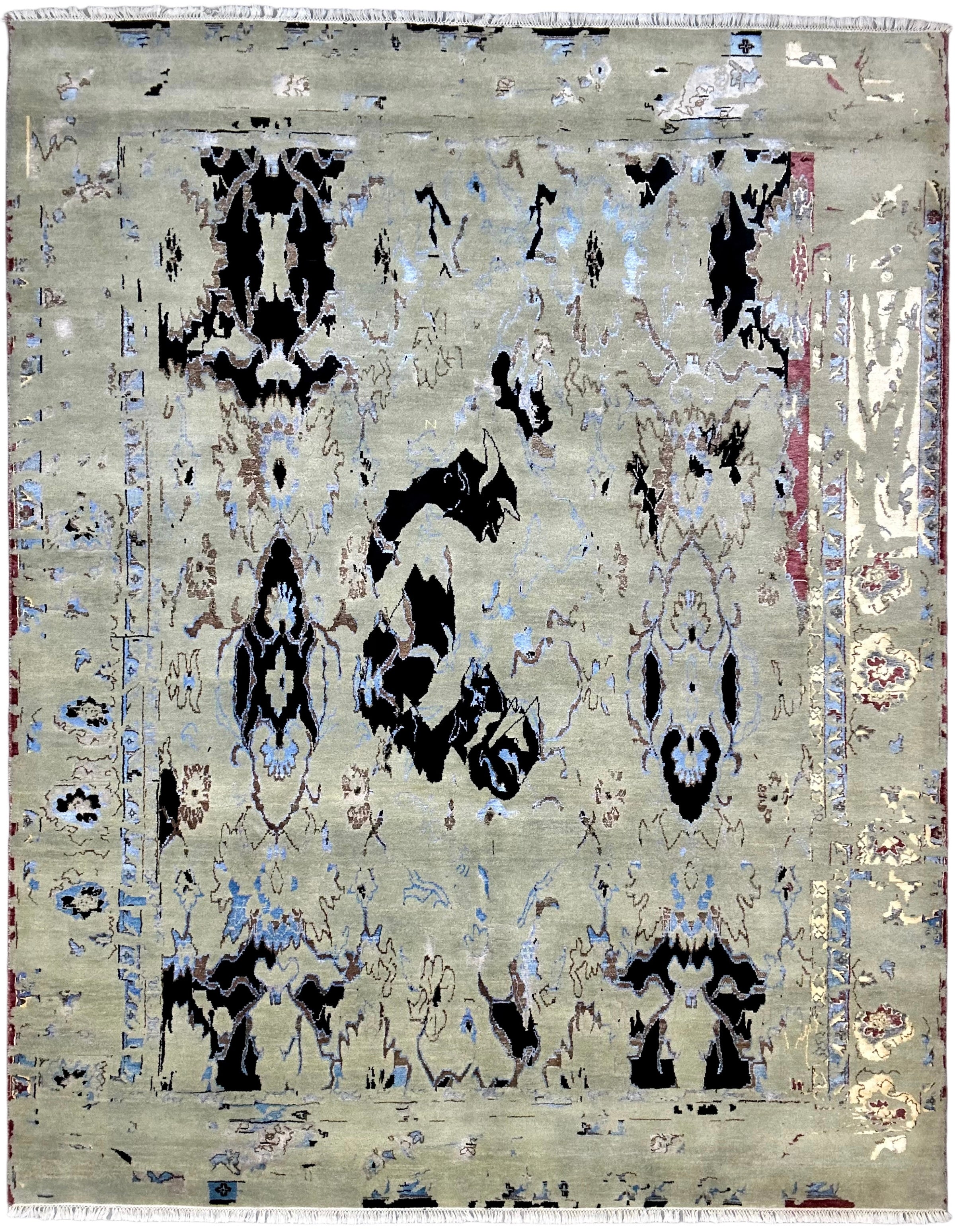5668 – Contemporary Hand-Knotted Wool & Silk Rug