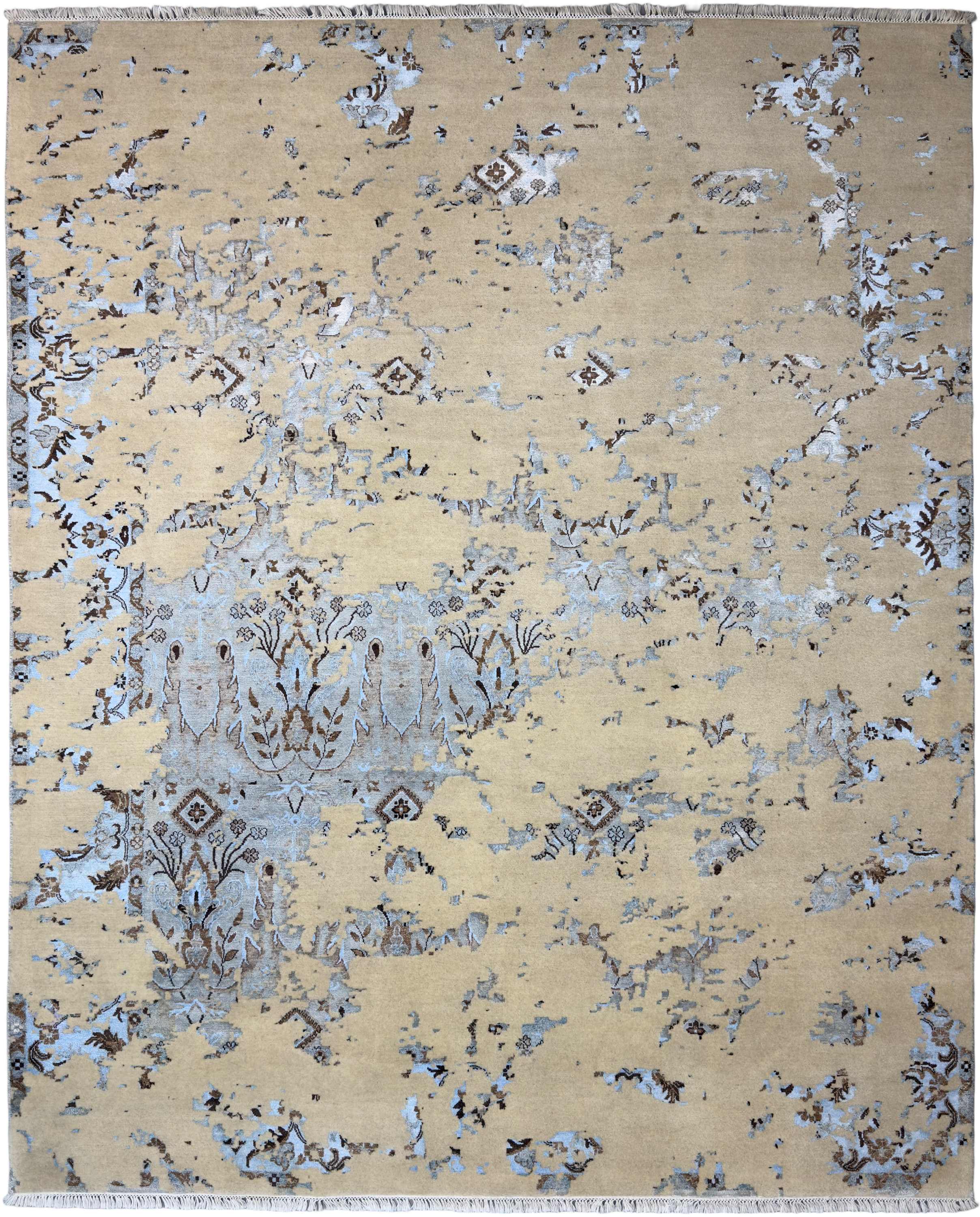 5674 - Broken Design Hand-Knotted Wool Rug