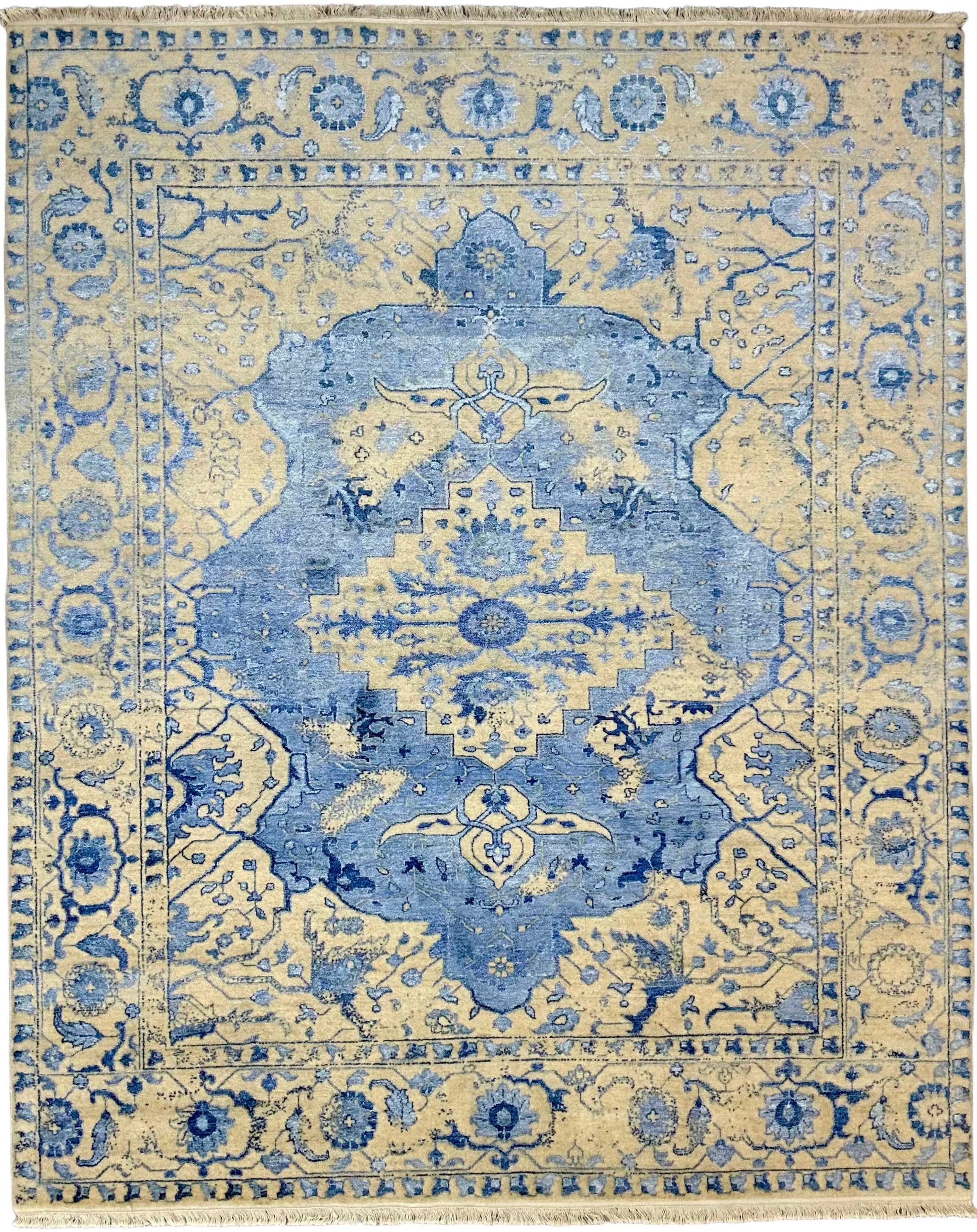 7705 – Traditional Hand-Knotted Wool & Silk Rug