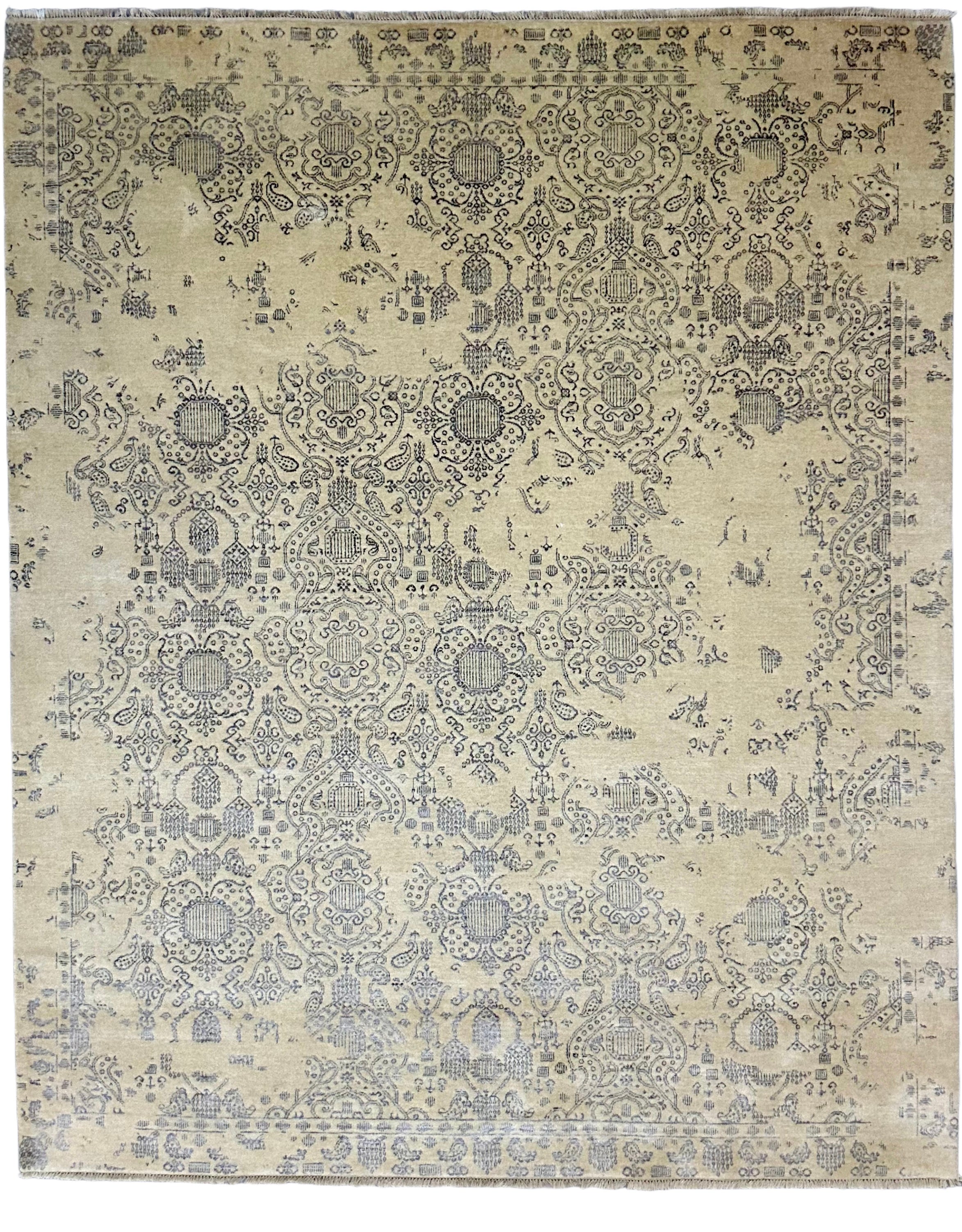 7708 – Broken Design Hand-Knotted Wool Rug