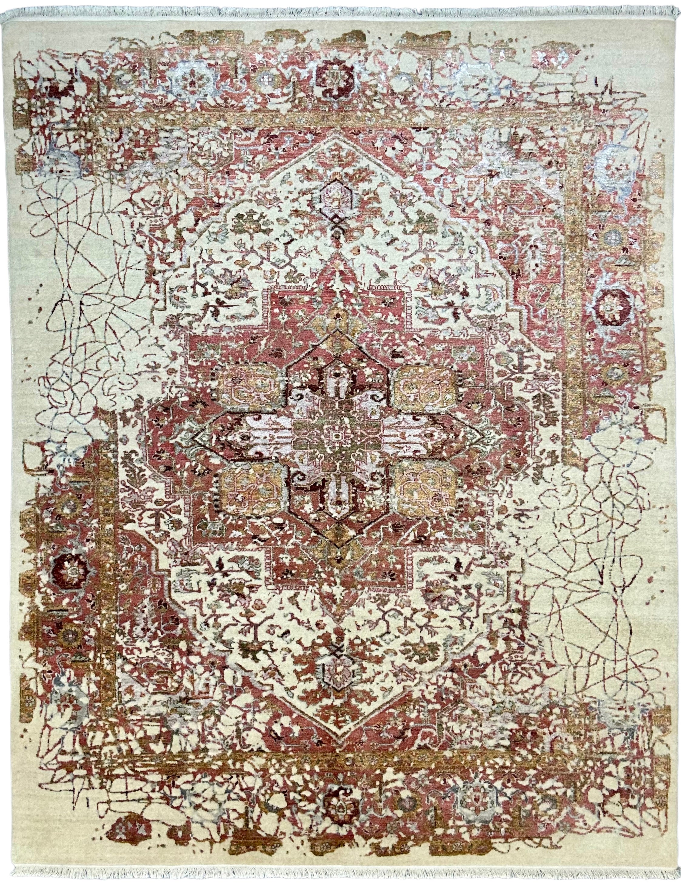 7748 – Contemporary Hand-Knotted Wool & Silk Rug