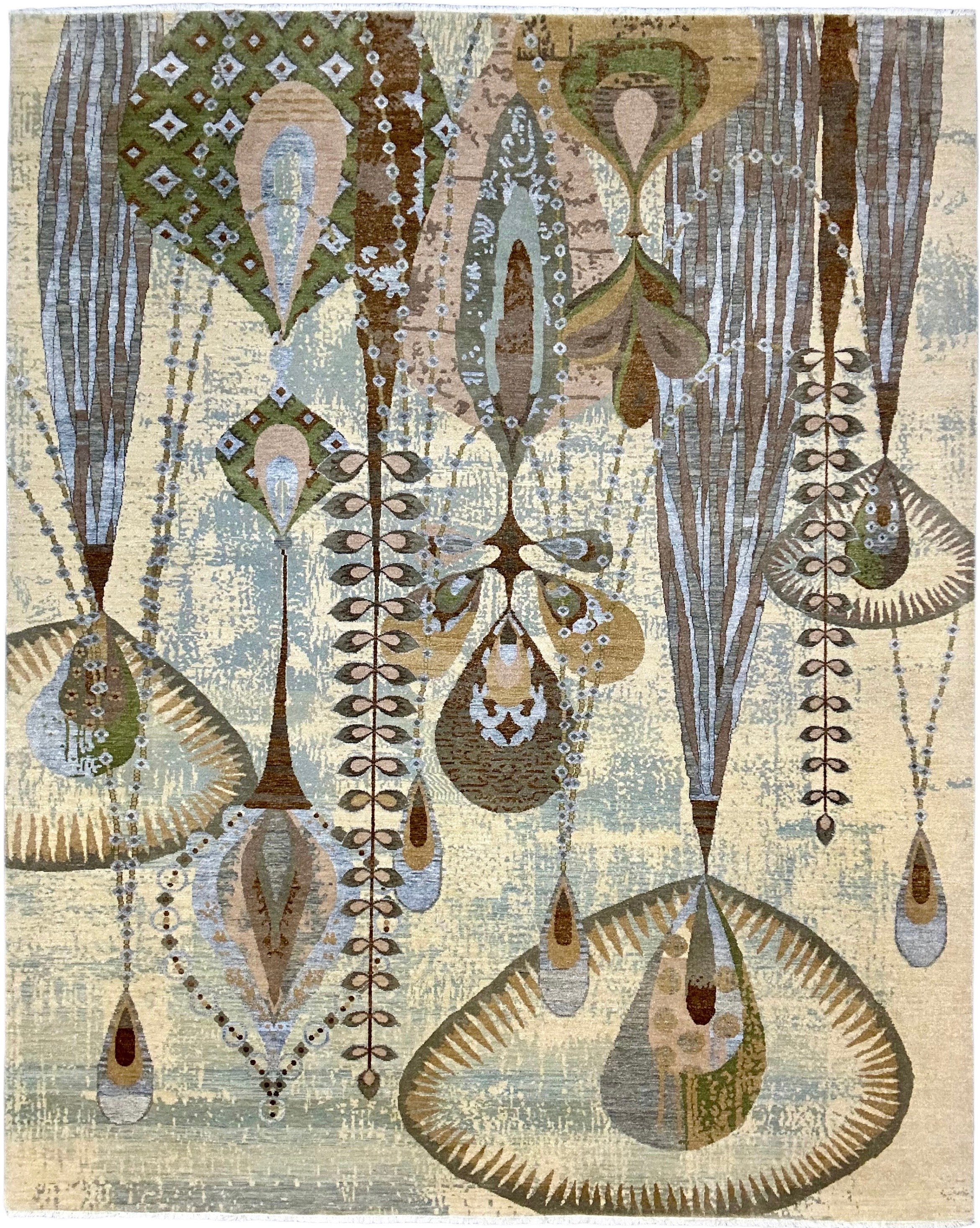 7681 - Designer Hand-Knotted Wool Rug